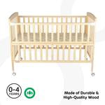 MOON Wooden Portable crib(129X69X96 cm) -Natural wood