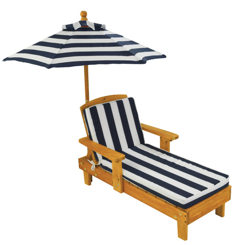 Outdoor Chaise with Umbrella - Navy - www.toybox.ae