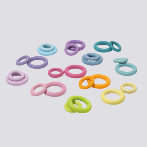 GRIMM'S | Building Rings Pastel In Colour | Age 3+ | TOY BOX