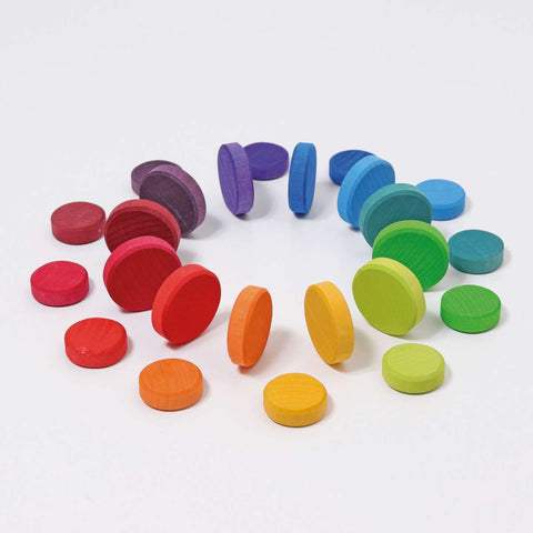 Wooden Rainbow Coins - www.toybox.ae