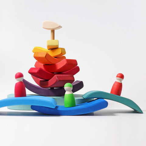 Grimms Boat Stacking Tower - www.toybox.ae