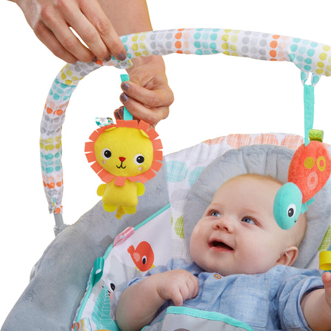 Bright Starts - Whimsical Wild Comfy Bouncer Seat with Soothing Vibration and Melodies
