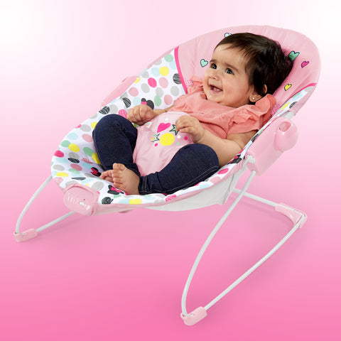 Bright Starts - Disney Baby Minnie Mouse Vibrating Baby Bouncer, Spotty Dotty