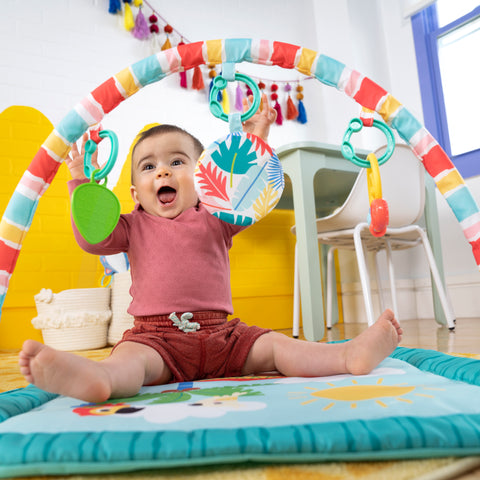 Bright Starts - Tiki Toy Bar Baby Activity Gym & Tummy Time Mat