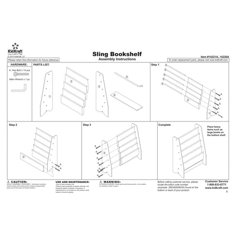 Kidkraft Sling Bookshelf Natural - www.toybox.ae