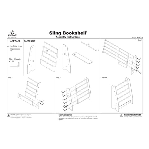 Kidkraft Sling Bookshelf Natural - www.toybox.ae