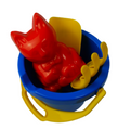 Beach Bucket & Spade Set - Cat (Red & Yellow) - www.toybox.ae
