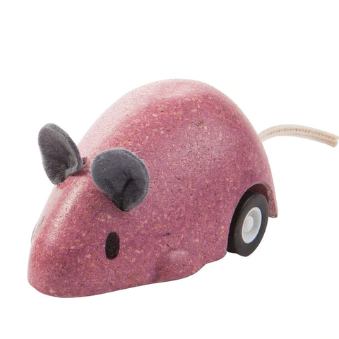 Plantoys Wooden Moving Mouse - Yellow - www.toybox.ae