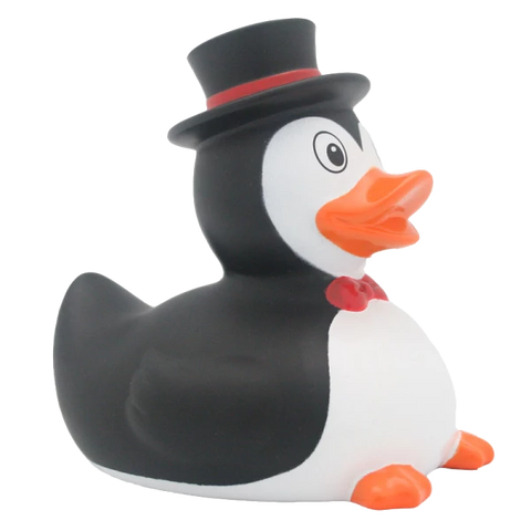 Lilalu-Bath Toy-Penguin Duck - Black/White - www.toybox.ae