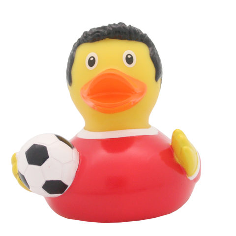 Football Player Duck, red - design by LILALU - www.toybox.ae
