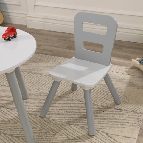 Kidkraft Round Storage Table & 2 Chair Set - Gray & White - www.toybox.ae