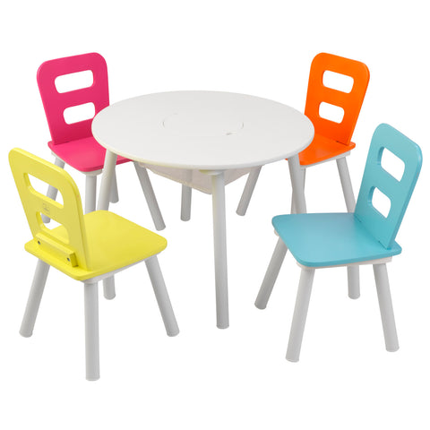 Kidkraft Round Storage Table & 4 Chair Set - www.toybox.ae