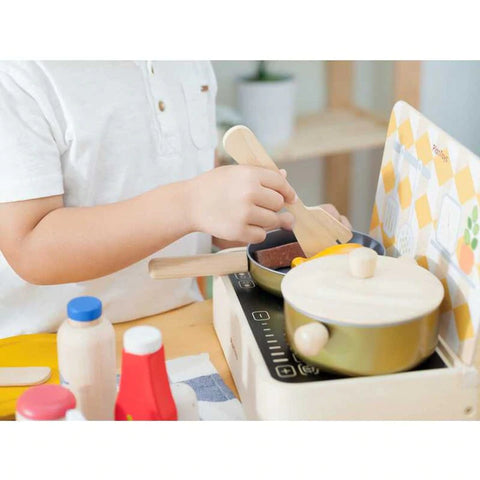 Plantoys Wooden Cooking Utensils Set - www.toybox.ae
