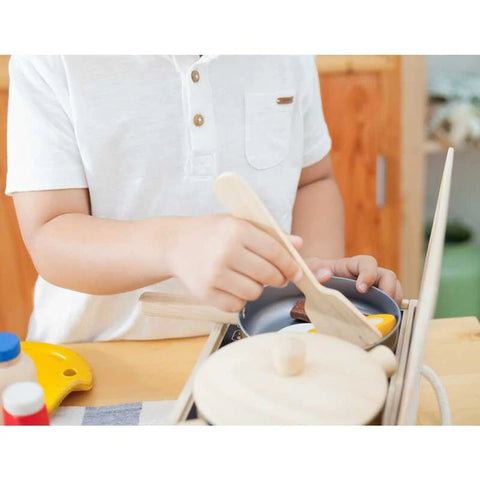 Plantoys Wooden Cooking Utensils Set - www.toybox.ae