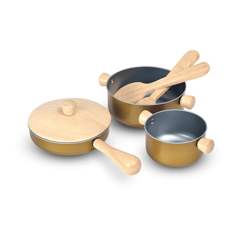 Plantoys Wooden Cooking Utensils Set - www.toybox.ae