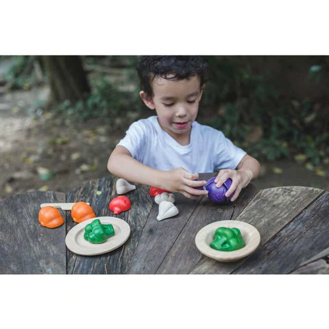 Plantoys Wooden 5 Colors Veggie Set - www.toybox.ae