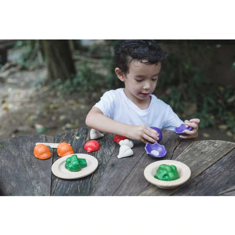 Plantoys Wooden 5 Colors Veggie Set - www.toybox.ae
