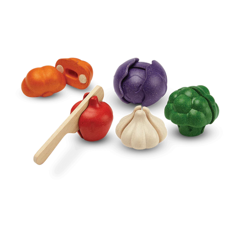 Plantoys Wooden 5 Colors Veggie Set - www.toybox.ae