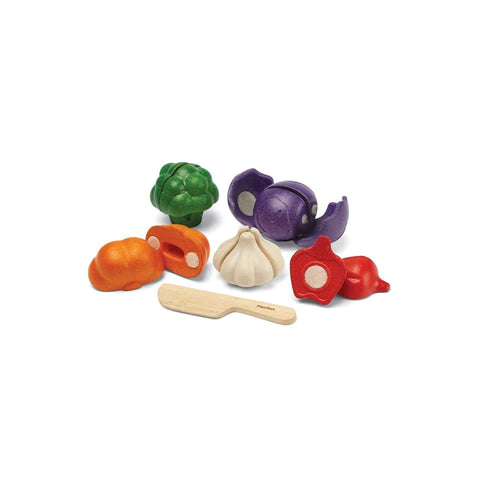 Plantoys Wooden 5 Colors Veggie Set - www.toybox.ae