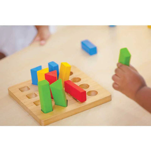 Plantoys Wooden Geometric Peg Board - www.toybox.ae