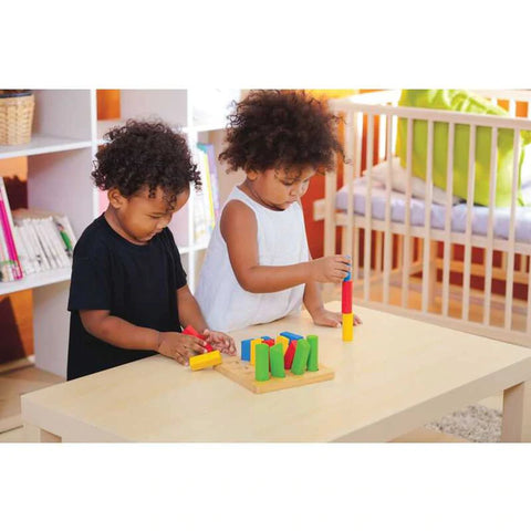Plantoys Wooden Geometric Peg Board - www.toybox.ae
