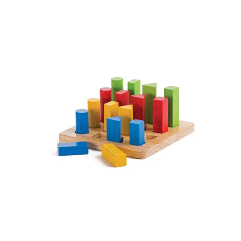 Plantoys Wooden Geometric Peg Board - www.toybox.ae