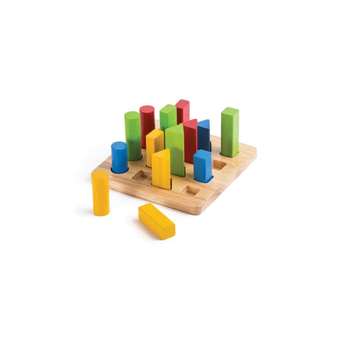 Plantoys Wooden Geometric Peg Board - www.toybox.ae