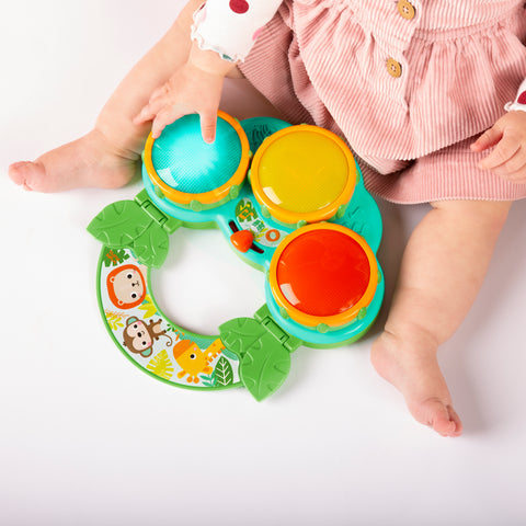 Bright Starts - Safari Beats Musical Drum Toy with Lights