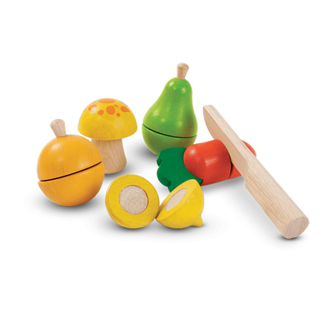 Plantoys Wooden Fruit & Vegetable Play Set - www.toybox.ae