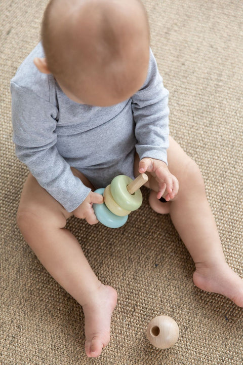 Plantoys Wooden First Stacking Ring - www.toybox.ae