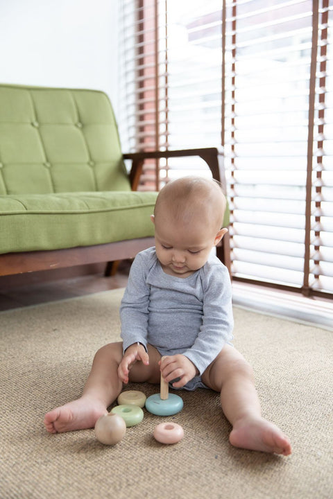 Plantoys Wooden First Stacking Ring - www.toybox.ae