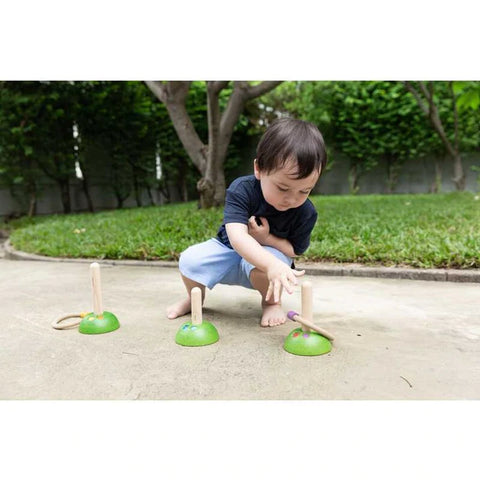 Plantoys Wooden Meadow Ring Toss - www.toybox.ae