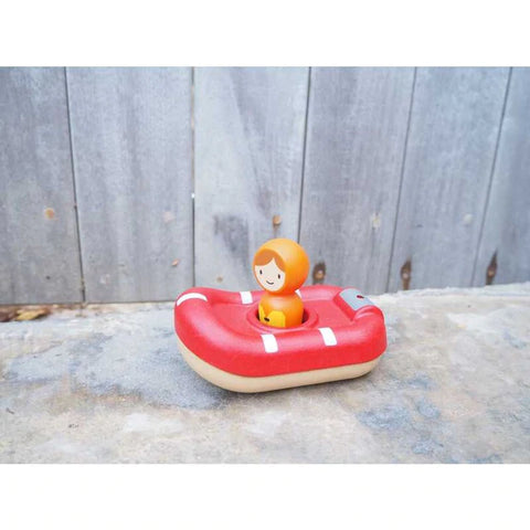 Plantoys Wooden Coast Guard Boat - www.toybox.ae