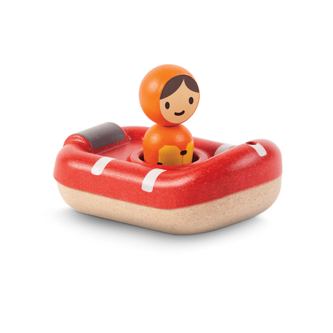 Plantoys Wooden Coast Guard Boat - www.toybox.ae