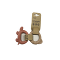 Bioplastic Tiny Teether Ring - Cat & Turtle (Coral/Beige) - www.toybox.ae