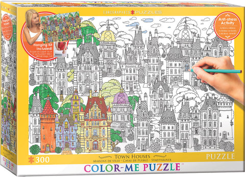EuroGraphics Color Me Town Houses 300 Pieces Puzzle - www.toybox.ae