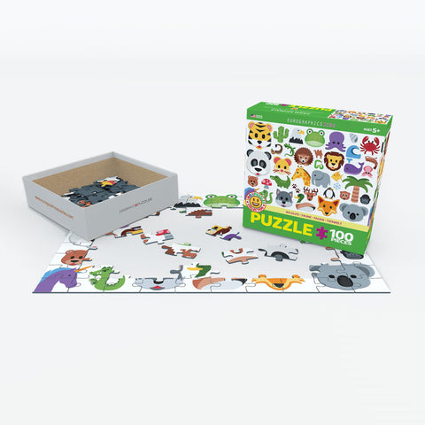 EuroGraphics Emojipuzzle-Wild Animals 100-Piece Puzzle - www.toybox.ae