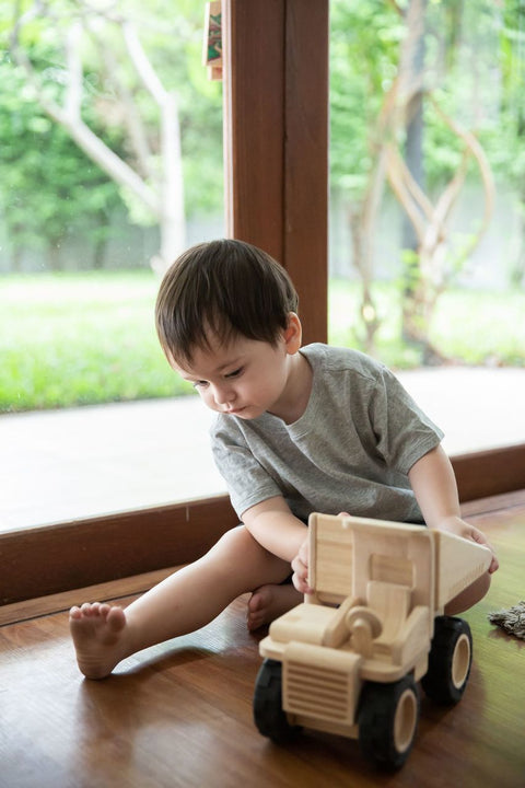 Plantoys Wooden Dump Truck - www.toybox.ae