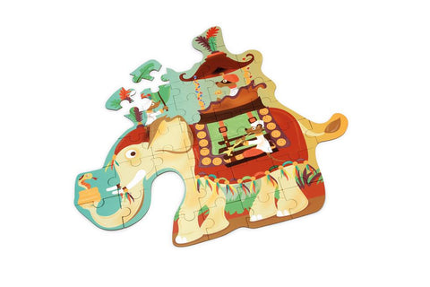 Elephant Contour Puzzle 37 Pcs - Scratch Europe - www.toybox.ae