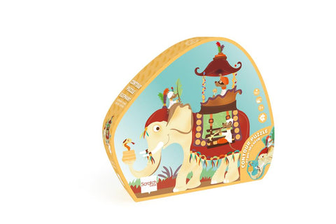 Elephant Contour Puzzle 37 Pcs - Scratch Europe - www.toybox.ae