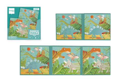 Magnetic Puzzle Book To Go Dinosaurs - www.toybox.ae