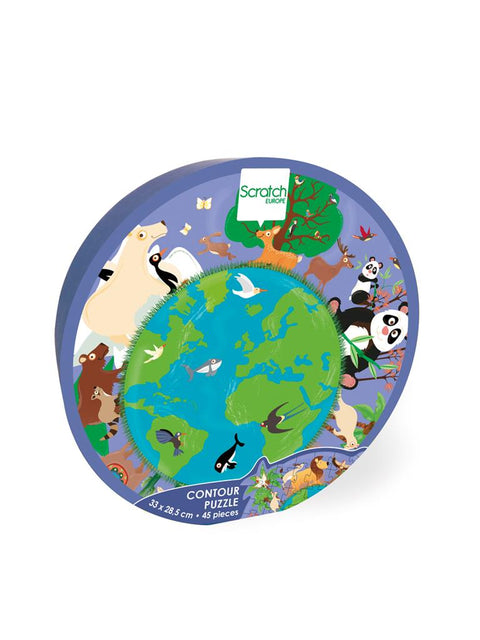 World Contour Puzzle - 45Pcs - www.toybox.ae