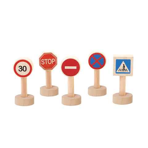 Plantoys Wooden Set Of Traffic Signs & Lights - www.toybox.ae