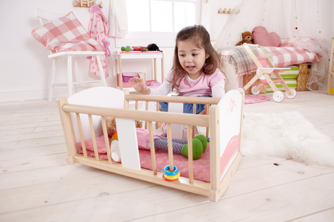 Hape Rock-A-Bye Cradle - www.toybox.ae
