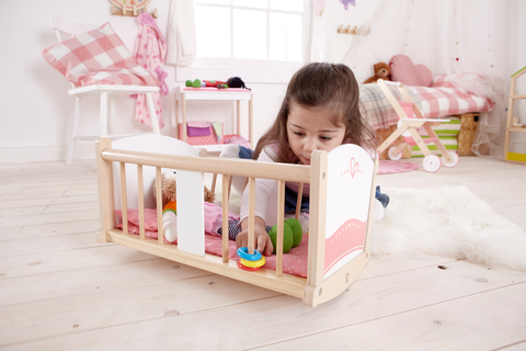 Hape Rock-A-Bye Cradle - www.toybox.ae