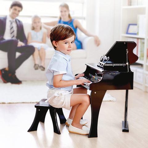 Hape Happy Grand Piano, Black - www.toybox.ae