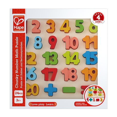 Hape Chunky Number Math Puzzle - www.toybox.ae