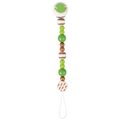 Soother Chain Light Green / Natural Wood - www.toybox.ae