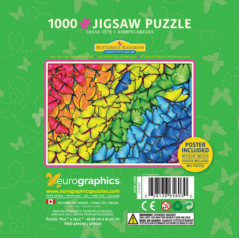 EuroGraphics Butterfly Rainbow 1000-Piece Puzzle In A Collectible Tin - www.toybox.ae