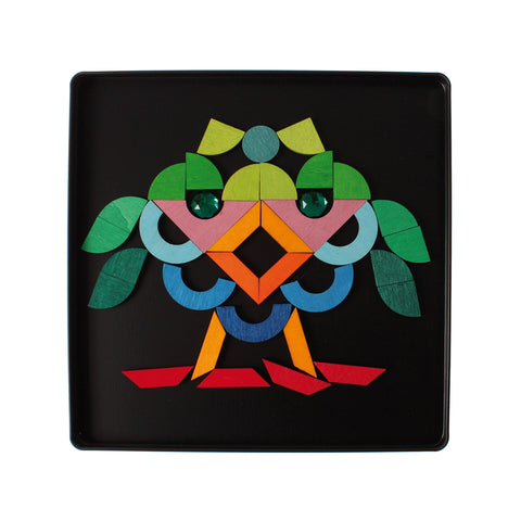 Magnet Puzzle Triangle, Square, Circle with Sparkling Parts - www.toybox.ae